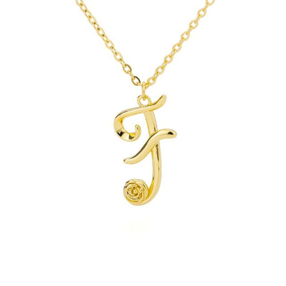 Letter Flower Necklace - Letter F